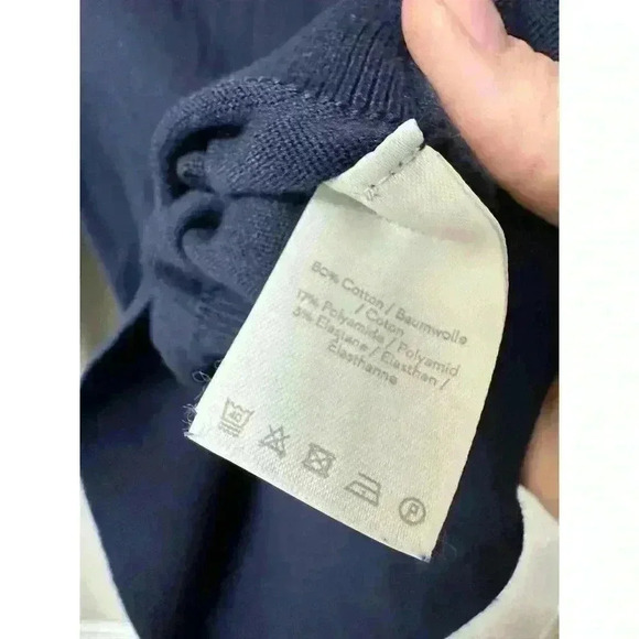 Boden Navy Blue Sweater Cotton Crew Neck XS Button Sleeves - Picture 4 of 5